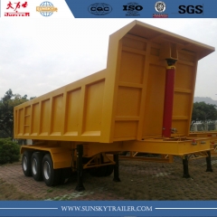 Phổ biến 27 CBM vuông hình 3 trục nghiêng trailer ở Kenya để bán để vận chuyển container và mỏ đá